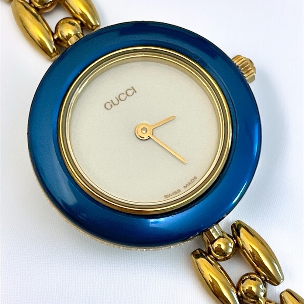 Vintage Gucci Watch with Blue Interchangeable Bezel